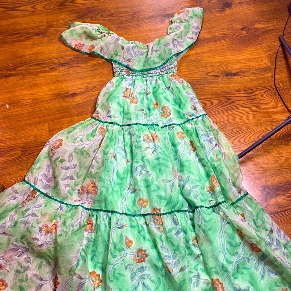 🌹 Miss Renfrew by Holt Renfrew 🌹 Vintage Off Shoulder Floral Chiffon Gown - Picture 11 of 16
